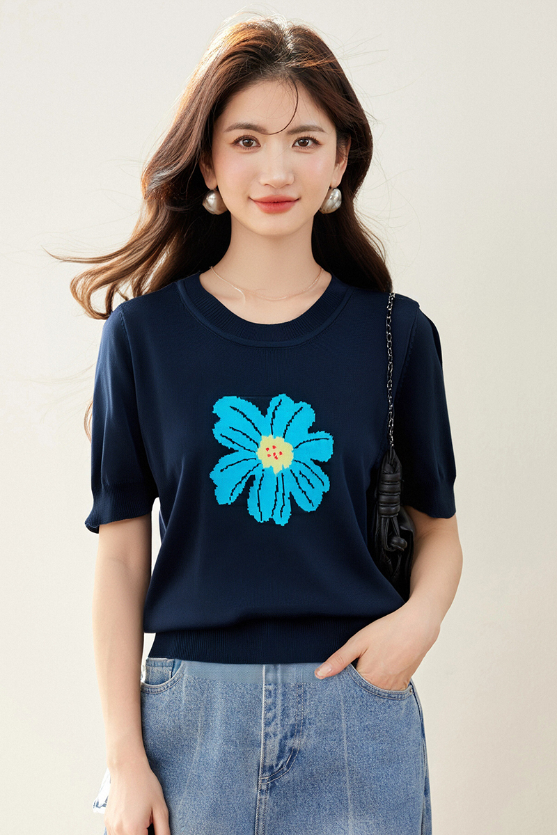 Summer fresh small shirt short sleeve mixed colors tops