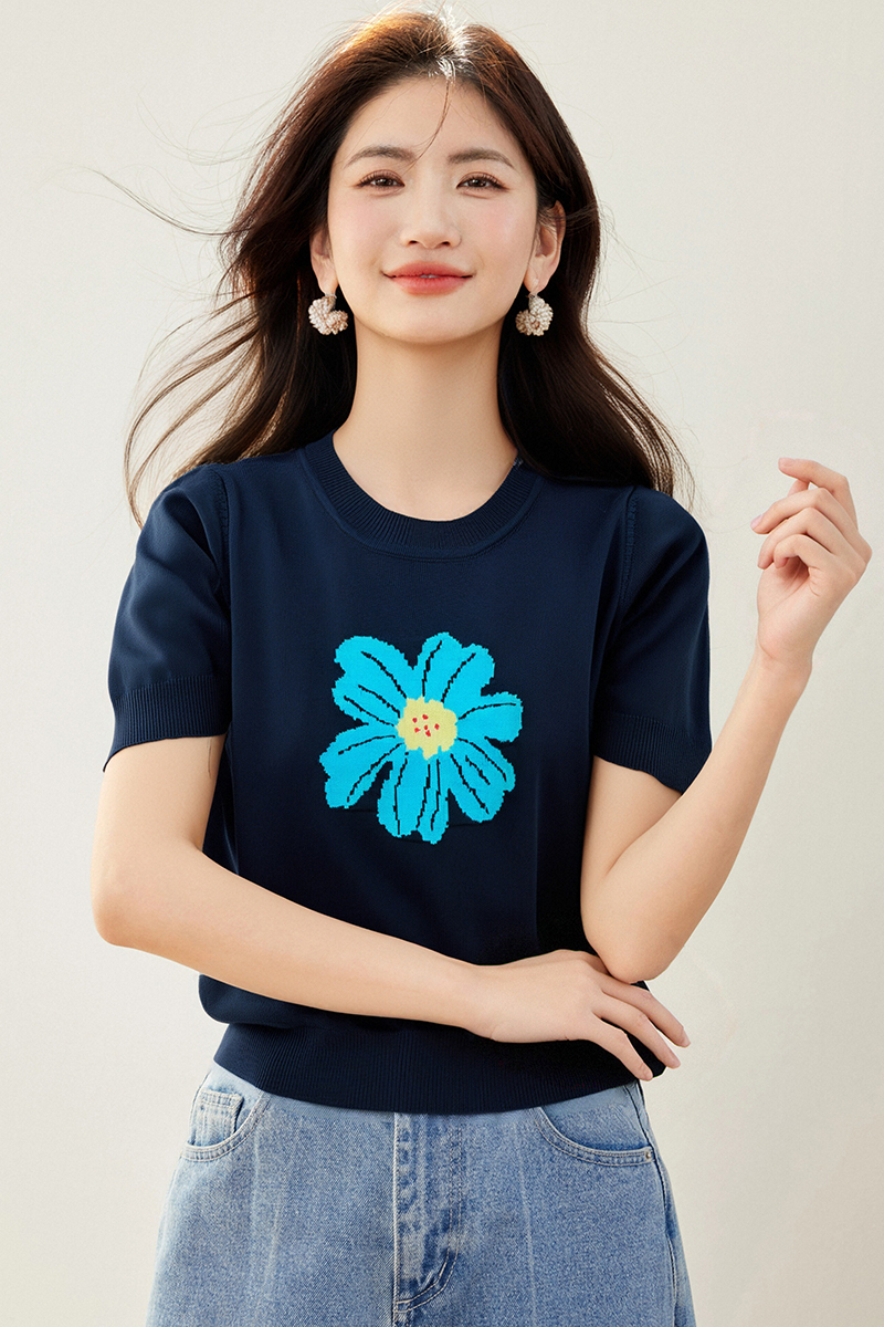 Summer fresh small shirt short sleeve mixed colors tops