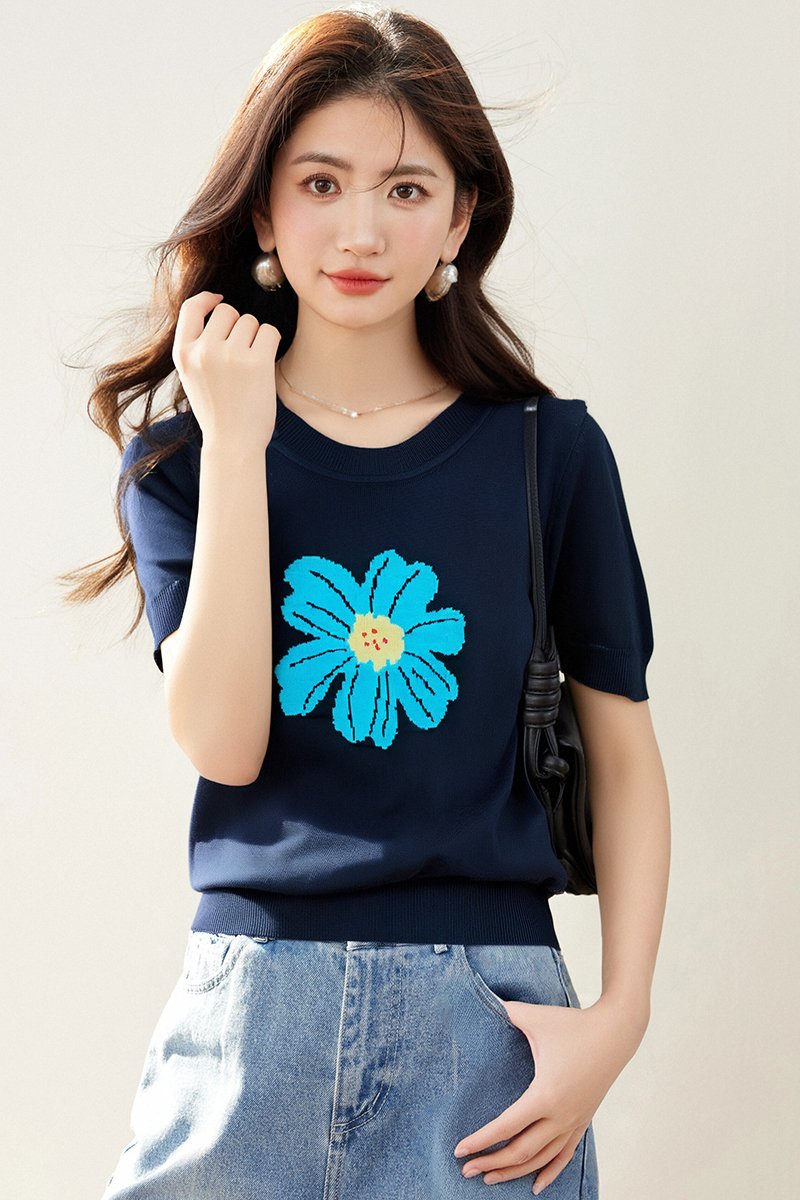 Summer fresh small shirt short sleeve mixed colors tops