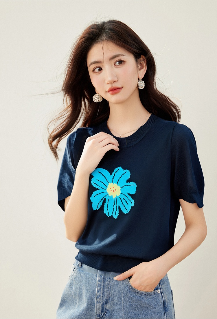 Summer fresh small shirt short sleeve mixed colors tops
