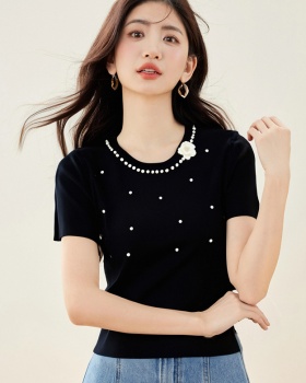 Western style summer tops fashion all-match T-shirt