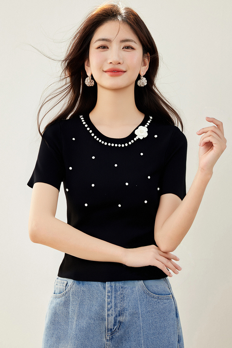 Western style summer tops fashion all-match T-shirt