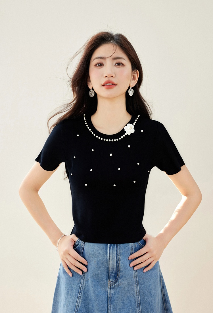 Western style summer tops fashion all-match T-shirt