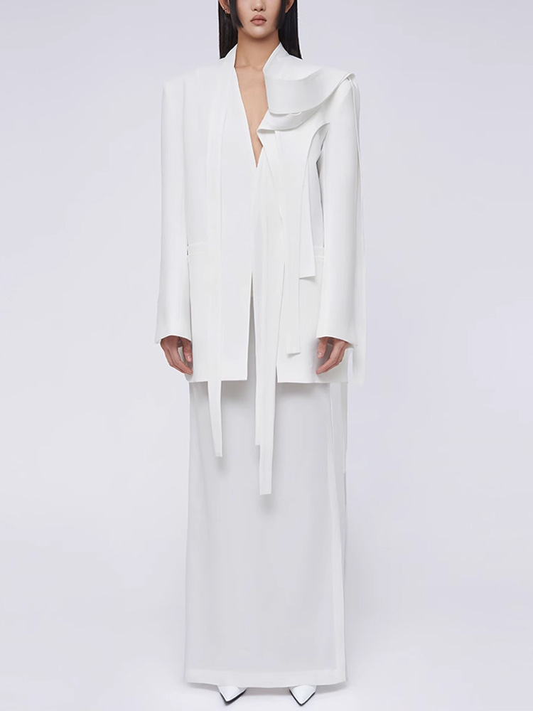 White business suit skirt 2pcs set for women