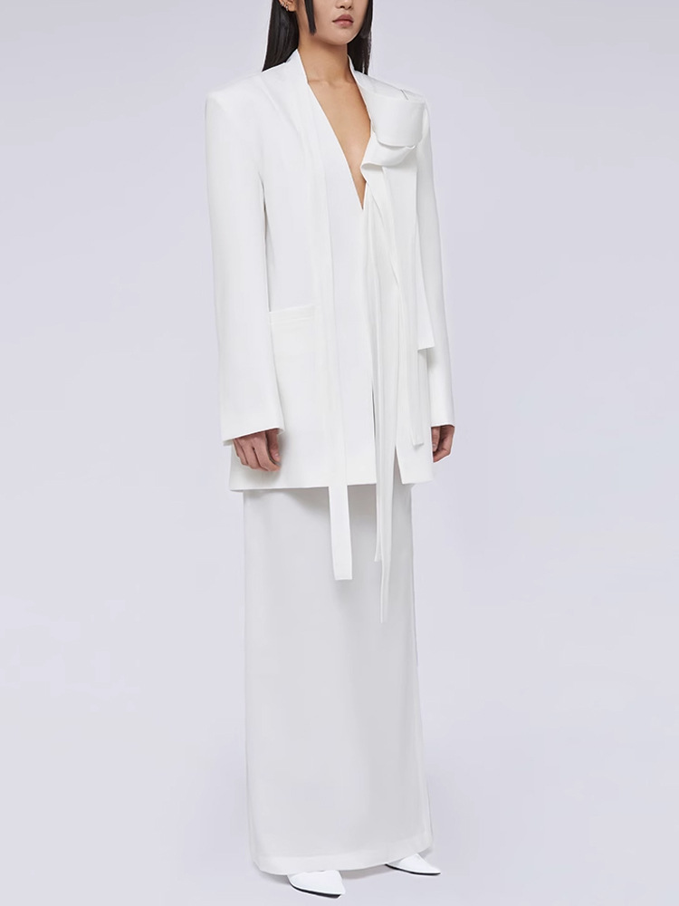 White business suit skirt 2pcs set for women