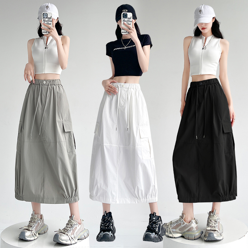 Long A-line thin skirt Casual summer long skirt for women