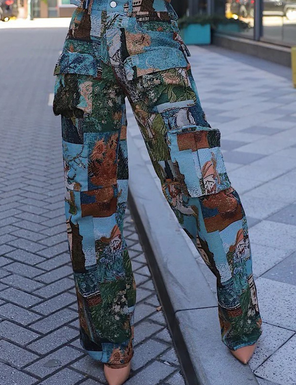 Many pocket work pants Casual long pants for women