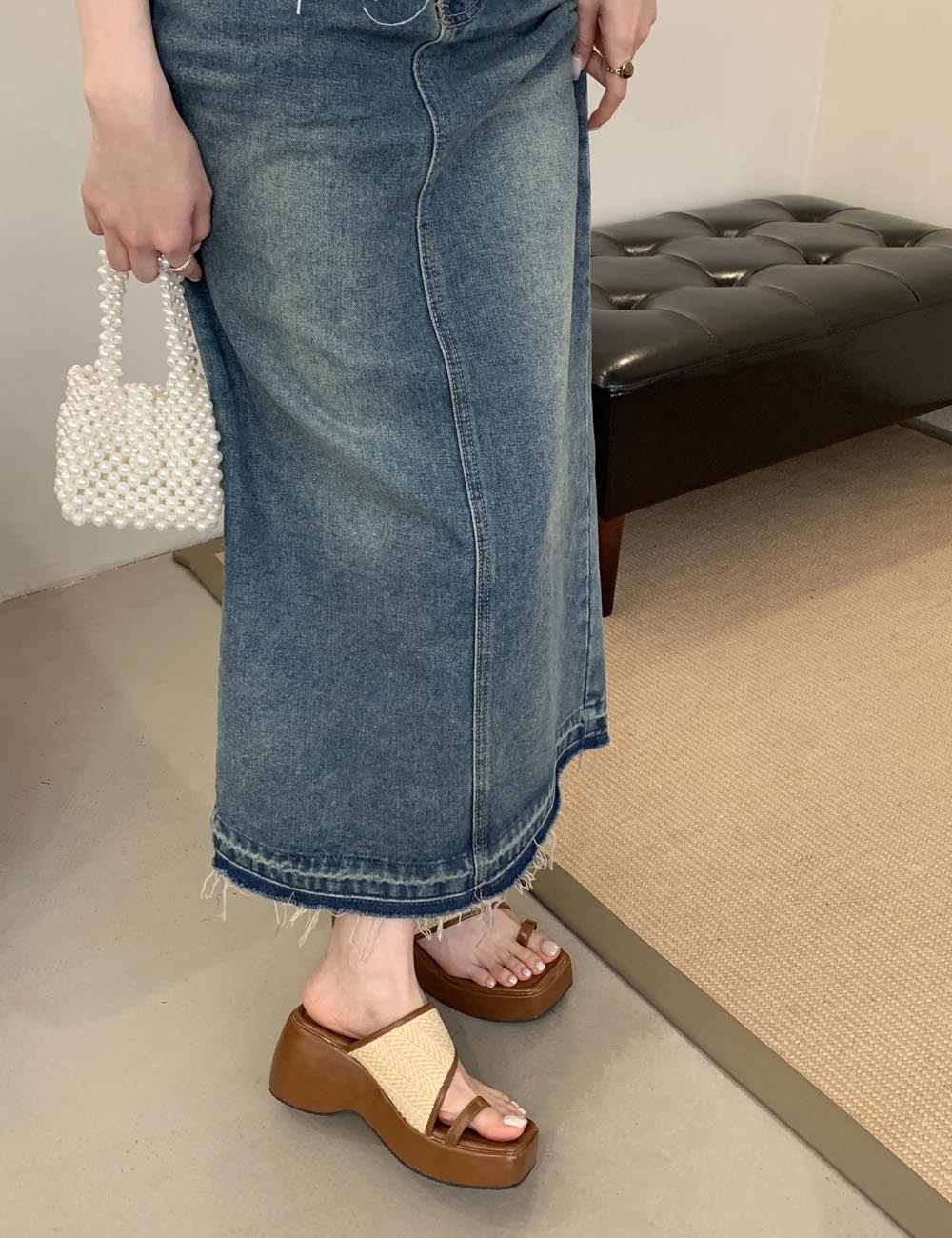 Slipsole thick crust wears outside shoes weaving vacation 