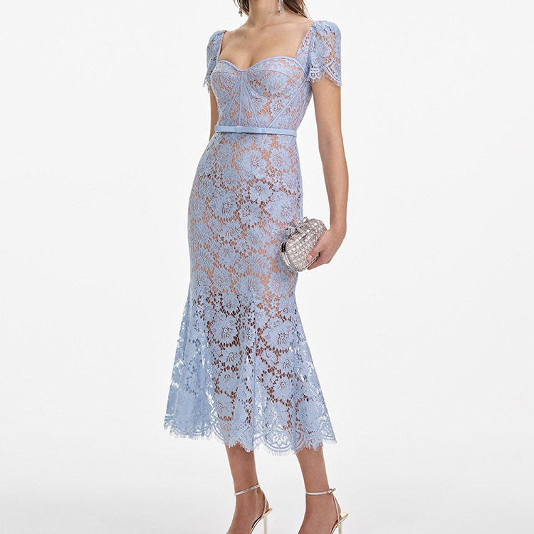 Lace temperament mermaid spring and summer dress