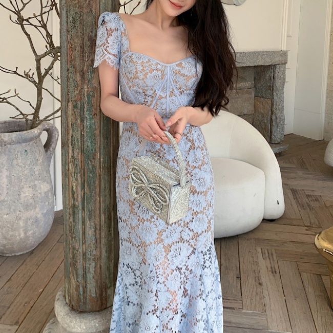 Lace temperament mermaid spring and summer dress