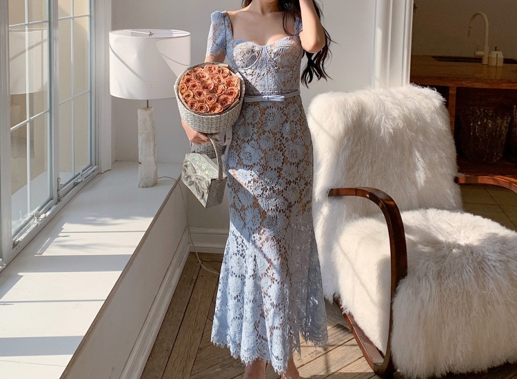 Lace temperament mermaid spring and summer dress