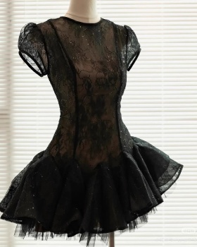 Fresh summer T-back lace slim jumpsuit