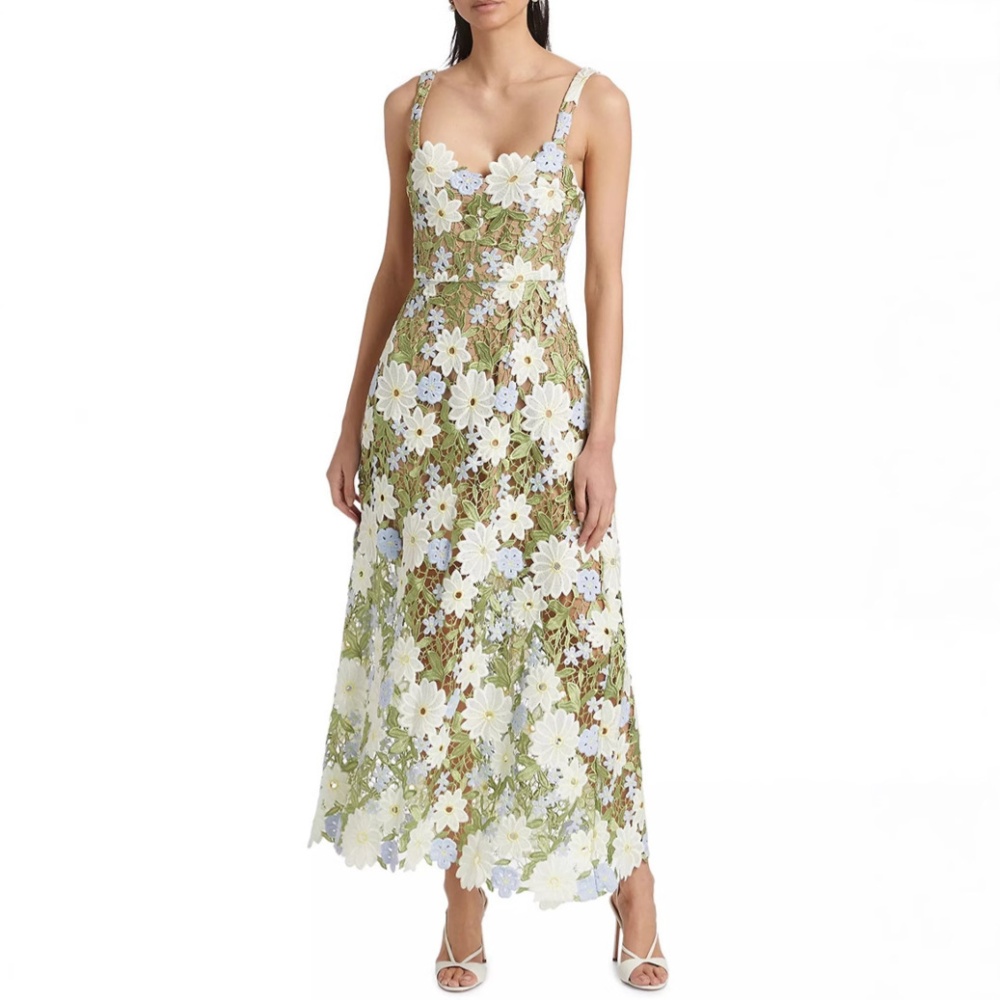 Summer lace strap dress flowers fashion dress for women