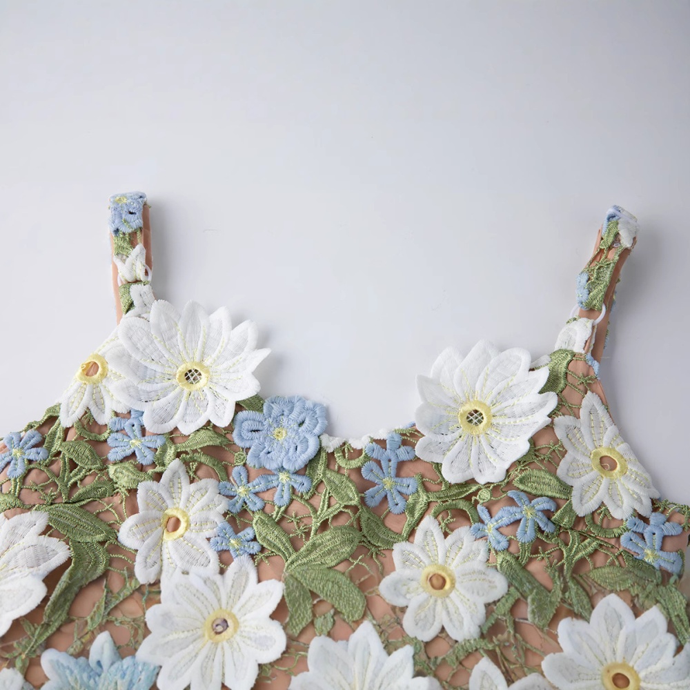 Summer lace strap dress flowers fashion dress for women