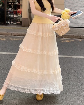 Cake big skirt sweet long skirt spring lace skirt for women