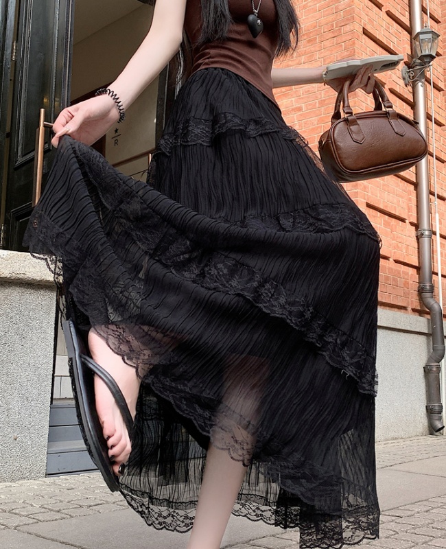 Cake big skirt sweet long skirt spring lace skirt for women