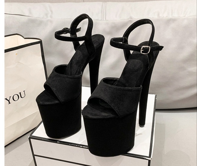 Night show black platform pole dancing shoes