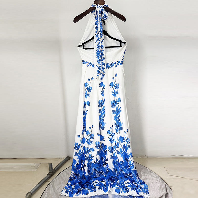 Long vacation long dress printing fashion dress