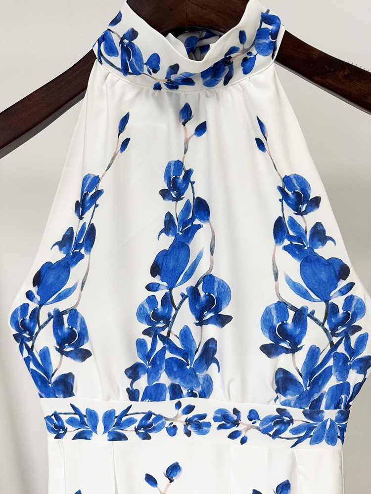 Long vacation long dress printing fashion dress