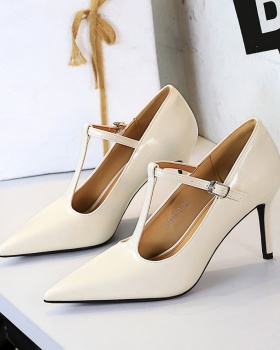 Hollow low high-heeled shoes temperament shoes for women