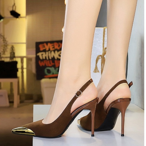 High-heeled low high-heeled shoes pointed fine-root shoes