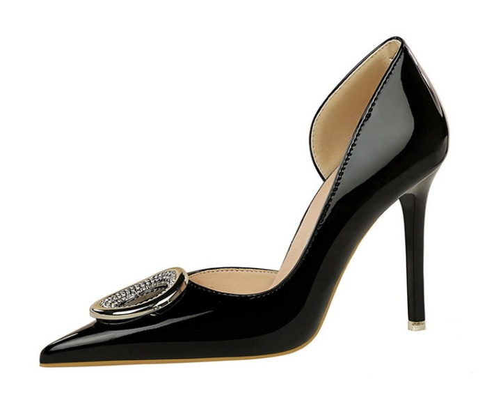 Rhinestone buckle European style high-heeled shoes