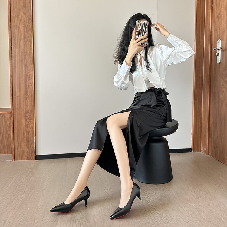 Refreshing high-heeled shoes low shoes for women