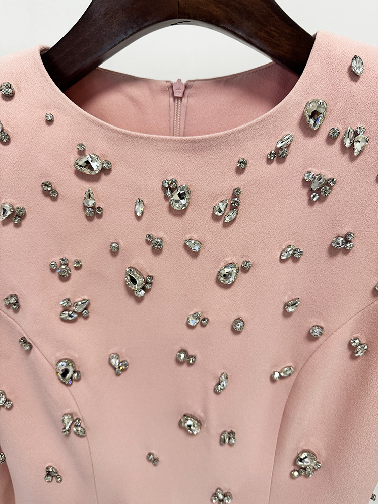 Long European style dress rhinestone formal dress