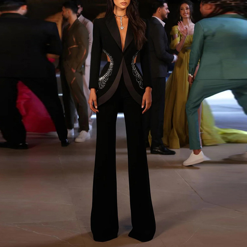 Summer business suit European style long pants 2pcs set