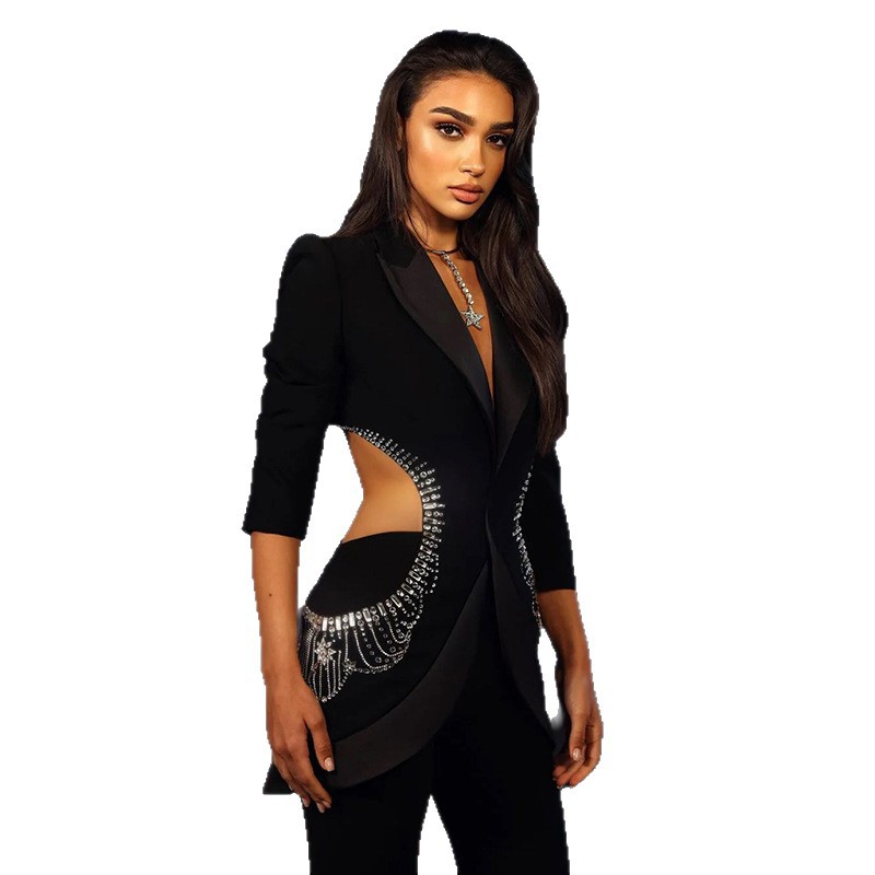 Summer business suit European style long pants 2pcs set
