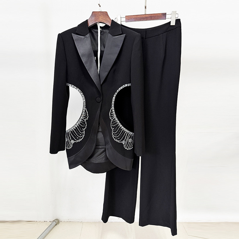 Summer business suit European style long pants 2pcs set