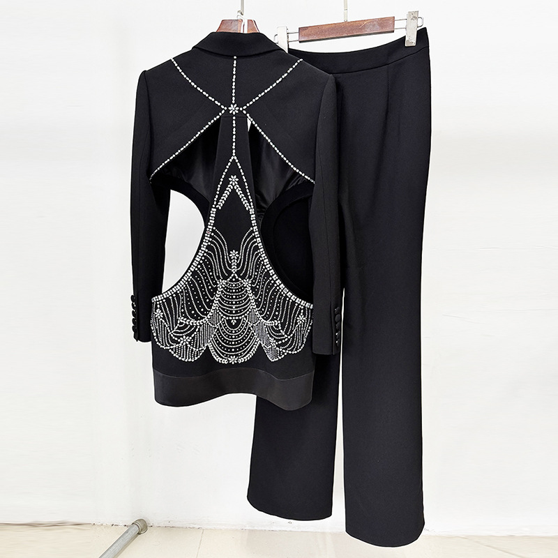 Summer business suit European style long pants 2pcs set