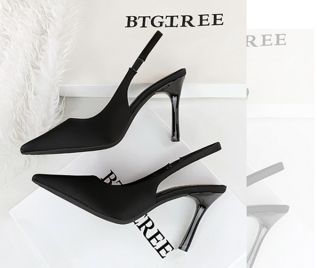 Banquet pointed high-heeled shoes satin simple shoes for women