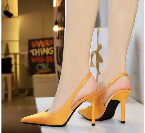 Banquet pointed high-heeled shoes satin simple shoes for women