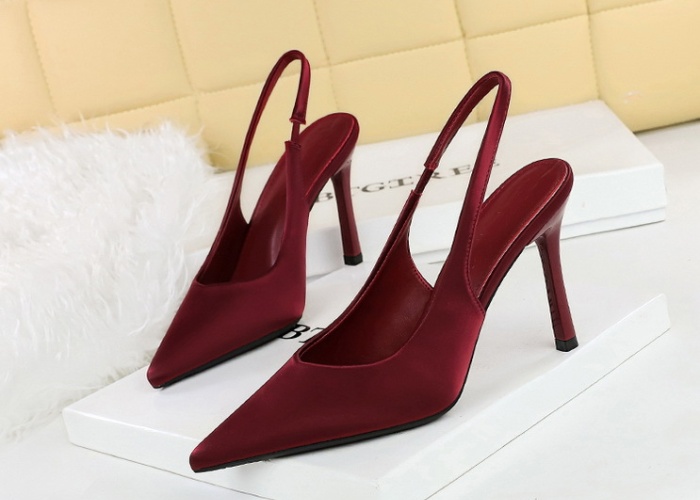 Banquet pointed high-heeled shoes satin simple shoes for women