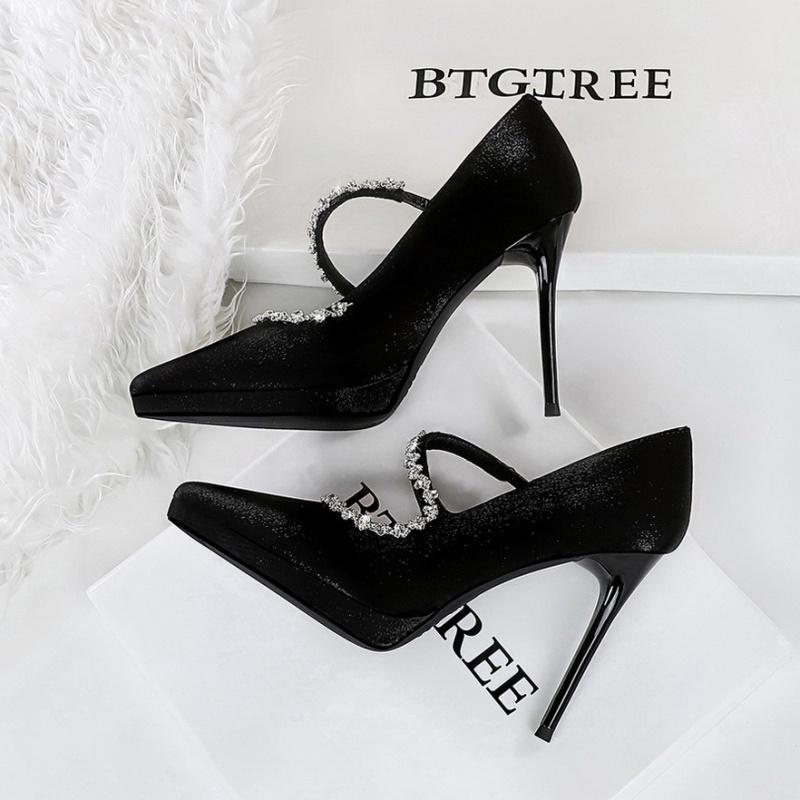 Chain sexy high-heeled shoes low shoes for women