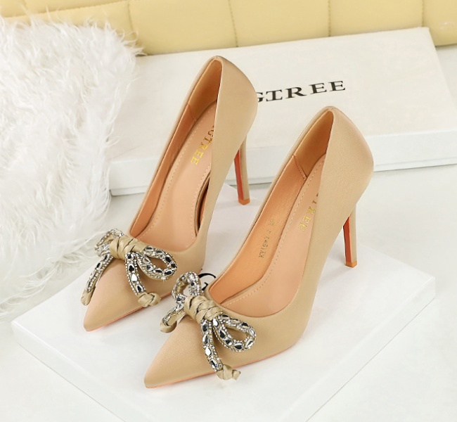 Pointed banquet high-heeled shoes bow shoes for women