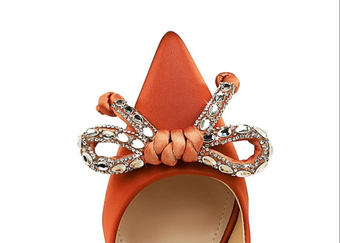 Pointed banquet high-heeled shoes bow shoes for women