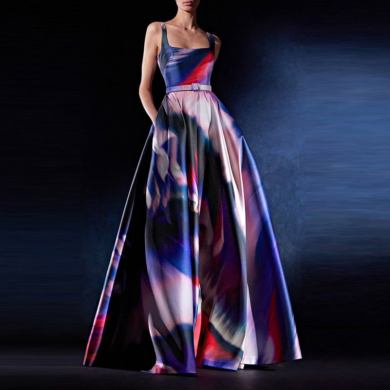 Sleeveless long dress European style formal dress