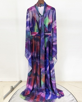 Fashion vacation European style dress long symphony long dress