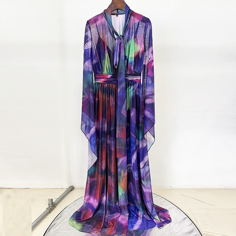 Fashion vacation European style dress long symphony long dress
