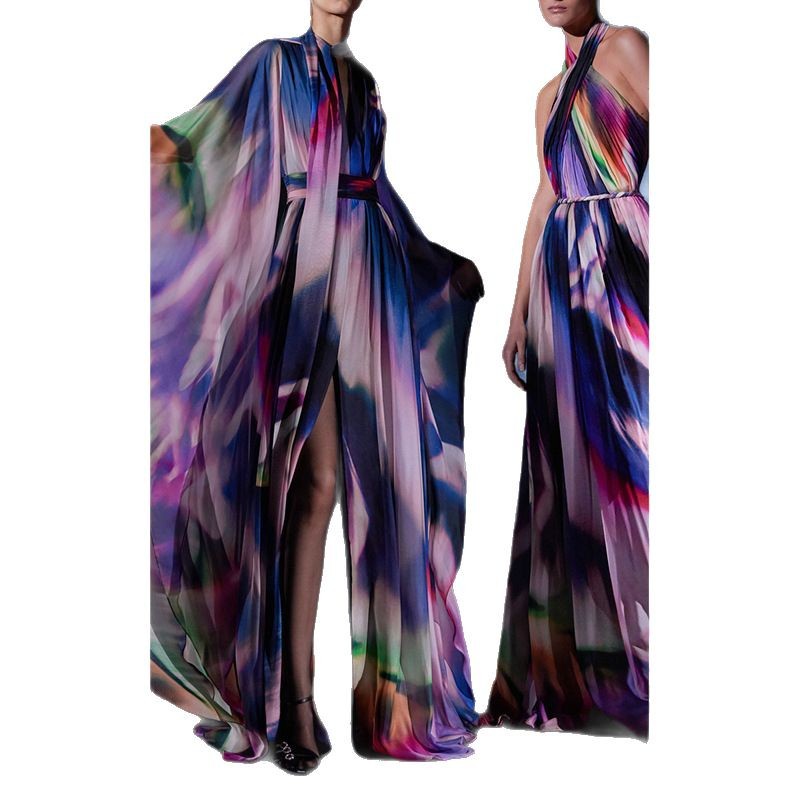 Fashion vacation European style dress long symphony long dress
