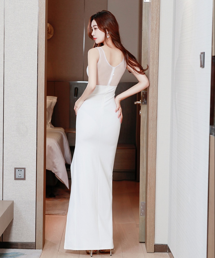 Sexy low-cut dress halter evening dress for women