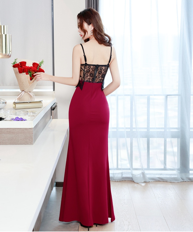 Lace enticement sling girl niche overalls evening dress