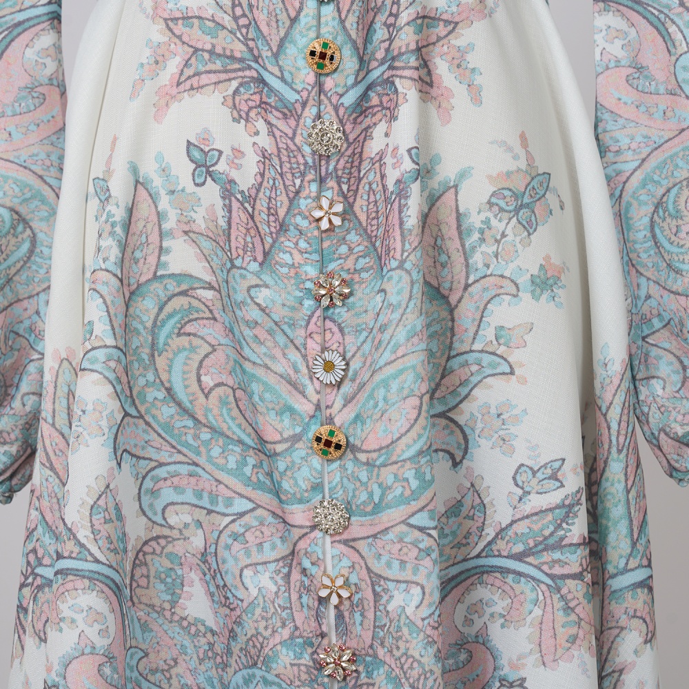 Elegant long sleeve long dress lantern dress
