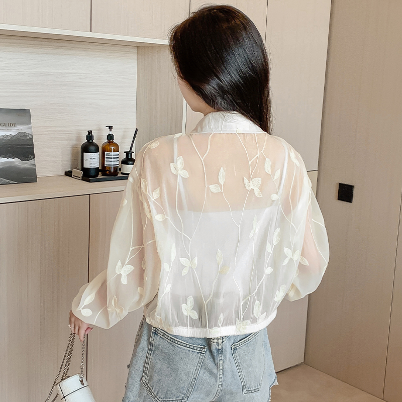 Embroidery all-match tops Casual spring jacket for women
