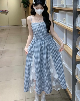 Sling refreshing lace splice slim dress