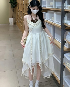 Retro sweet dress vacation Bohemian style strap dress
