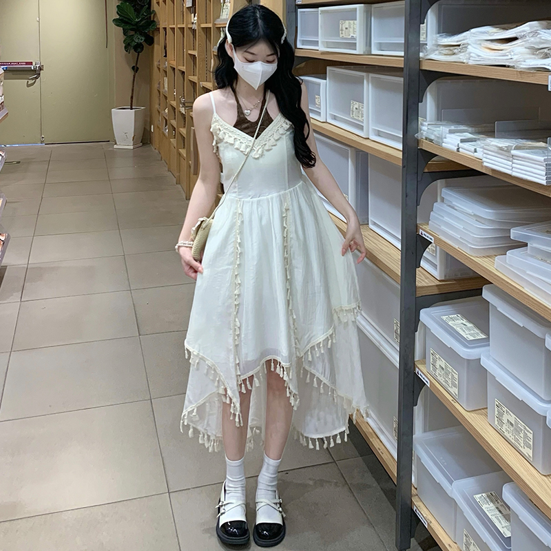 Retro sweet dress vacation Bohemian style strap dress