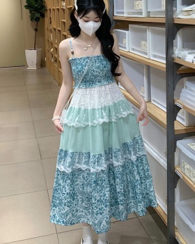 Sling vacation summer seaside countryside sweet splice dress